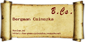 Bergman Csinszka névjegykártya